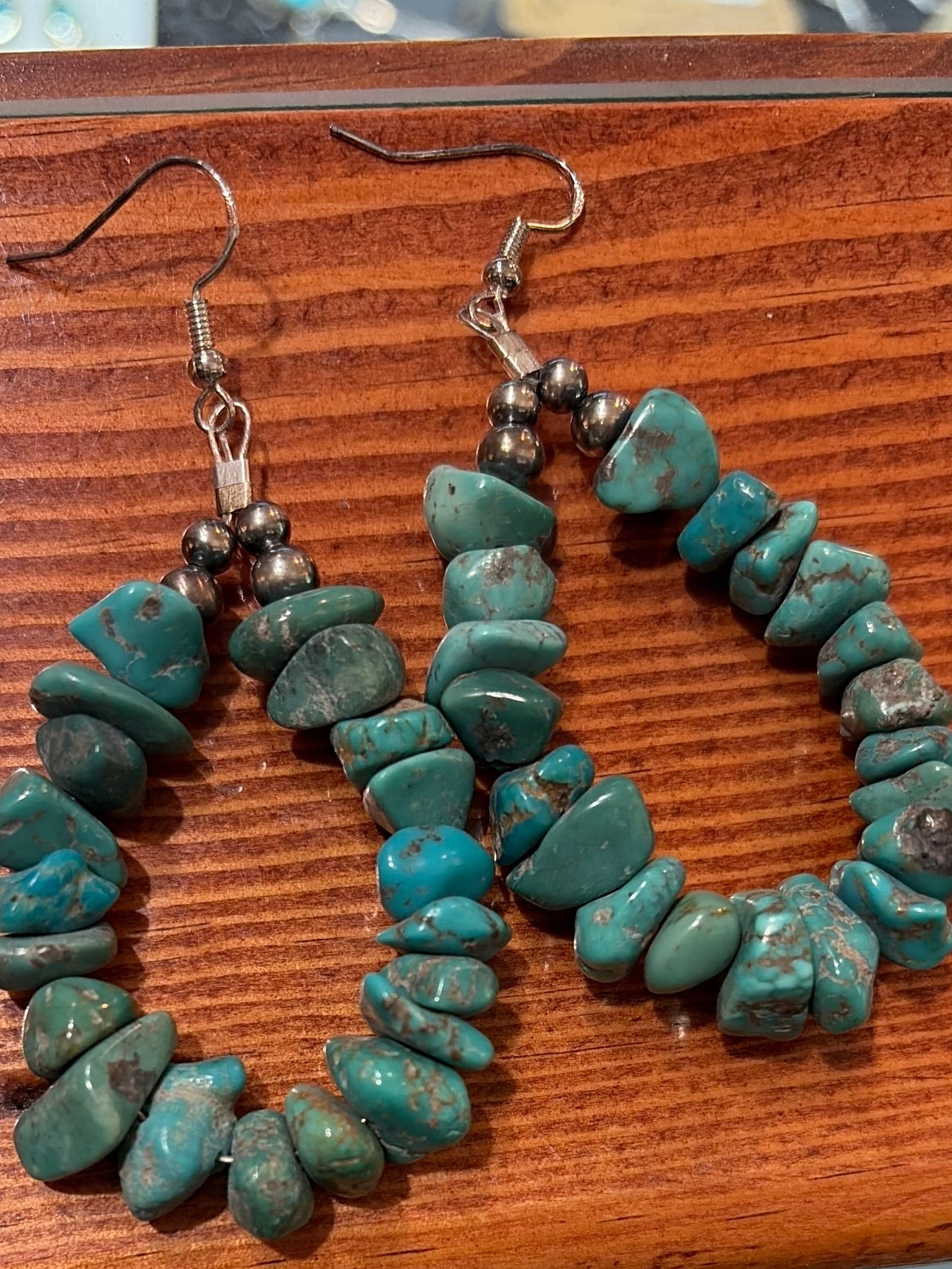 Sterling Silver and Turquoise Loop Earrings