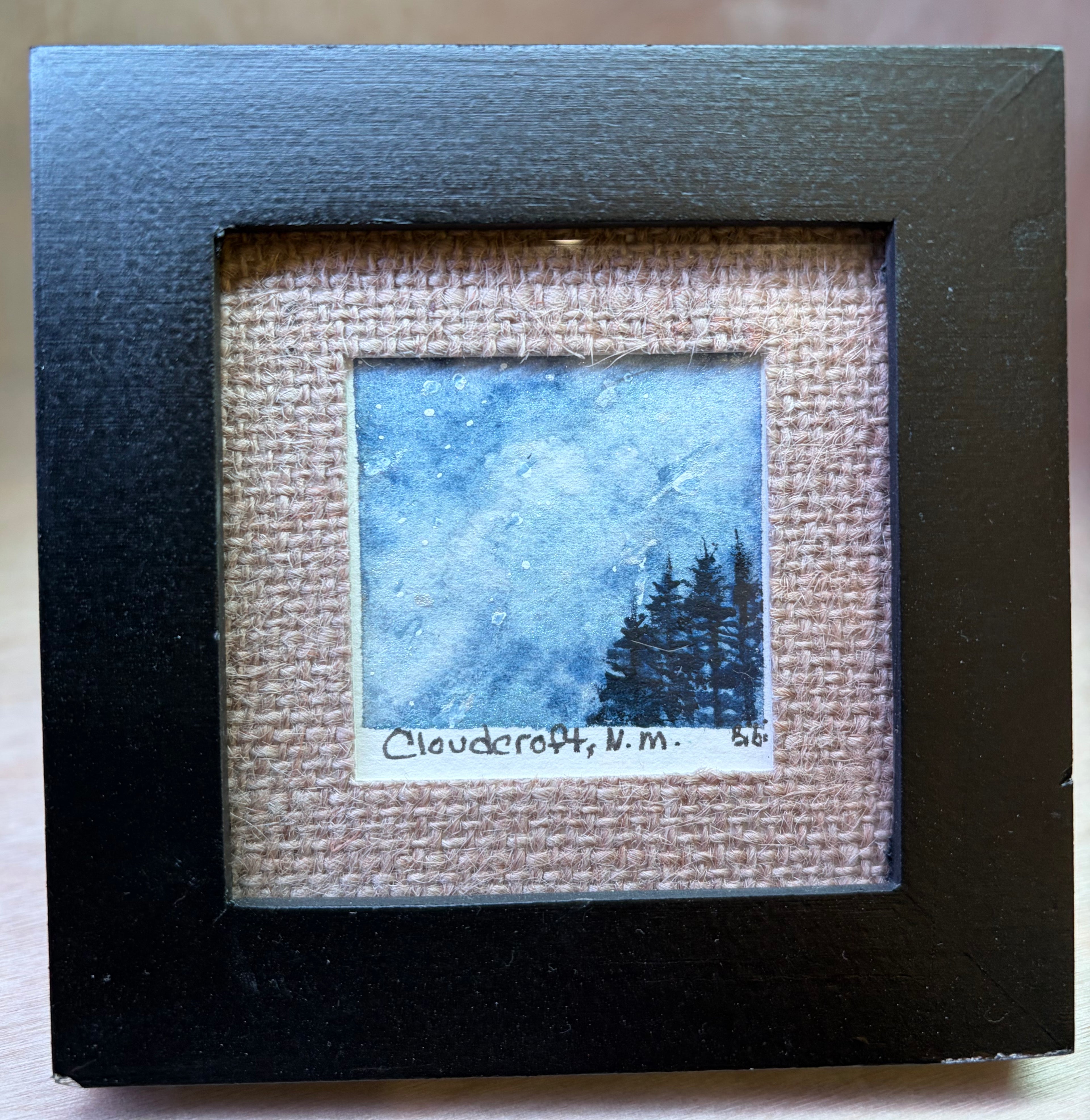 Cloudcroft Night Sky Mini Art – Framed Watercolor