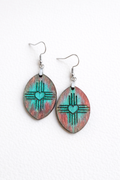 Handcrafted Zia Heart Wood Earrings