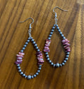 Pink Spiny and Navajo Pearl Earrings