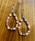 Orange and Purple Spiny Teardrop Earrings