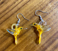 Golden Yellow Glass Hummingbird Earrings