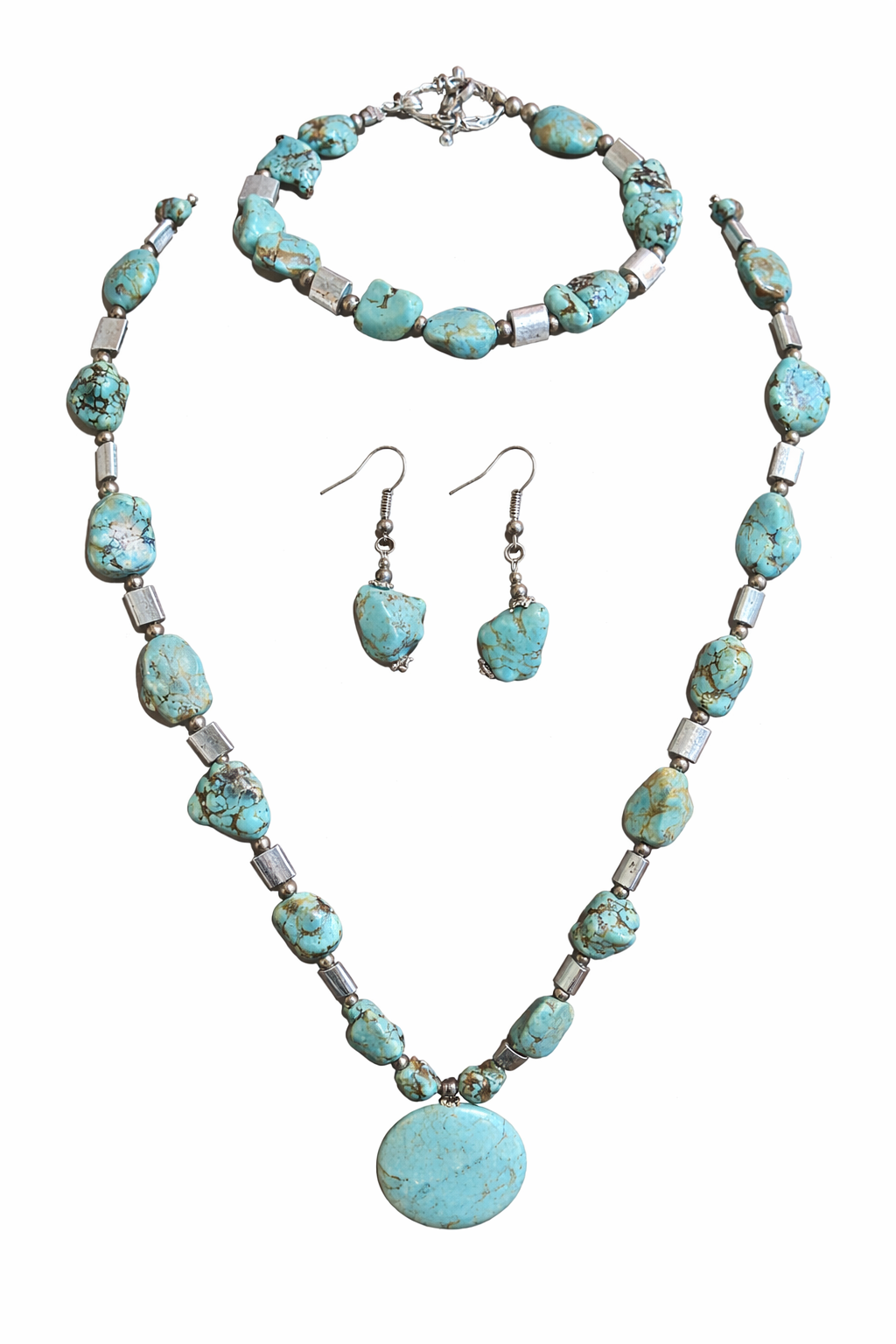 Natural Jasper Nugget Necklace, Bracelet & Earring Set