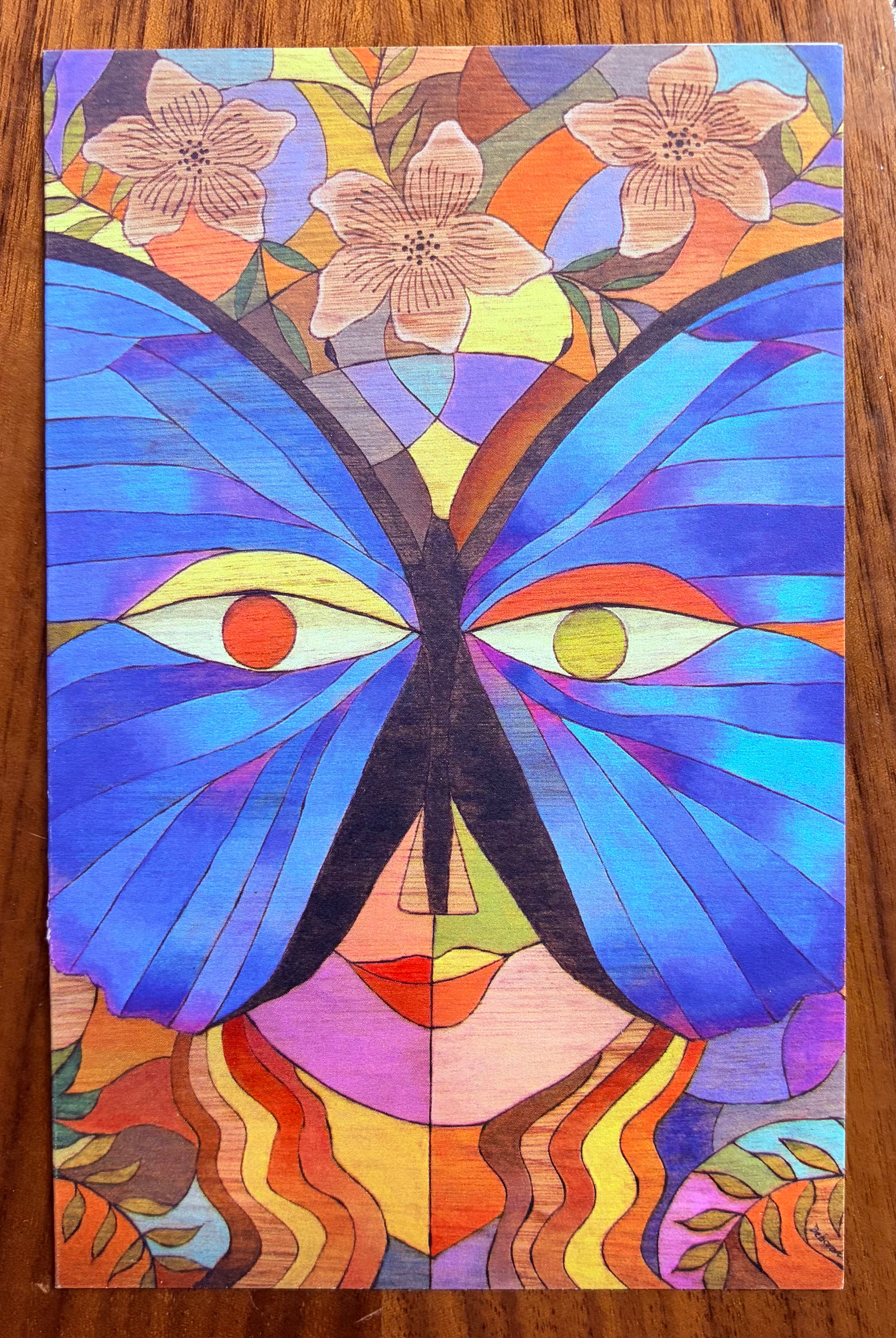 Butterfly-Masked Woman Notecard