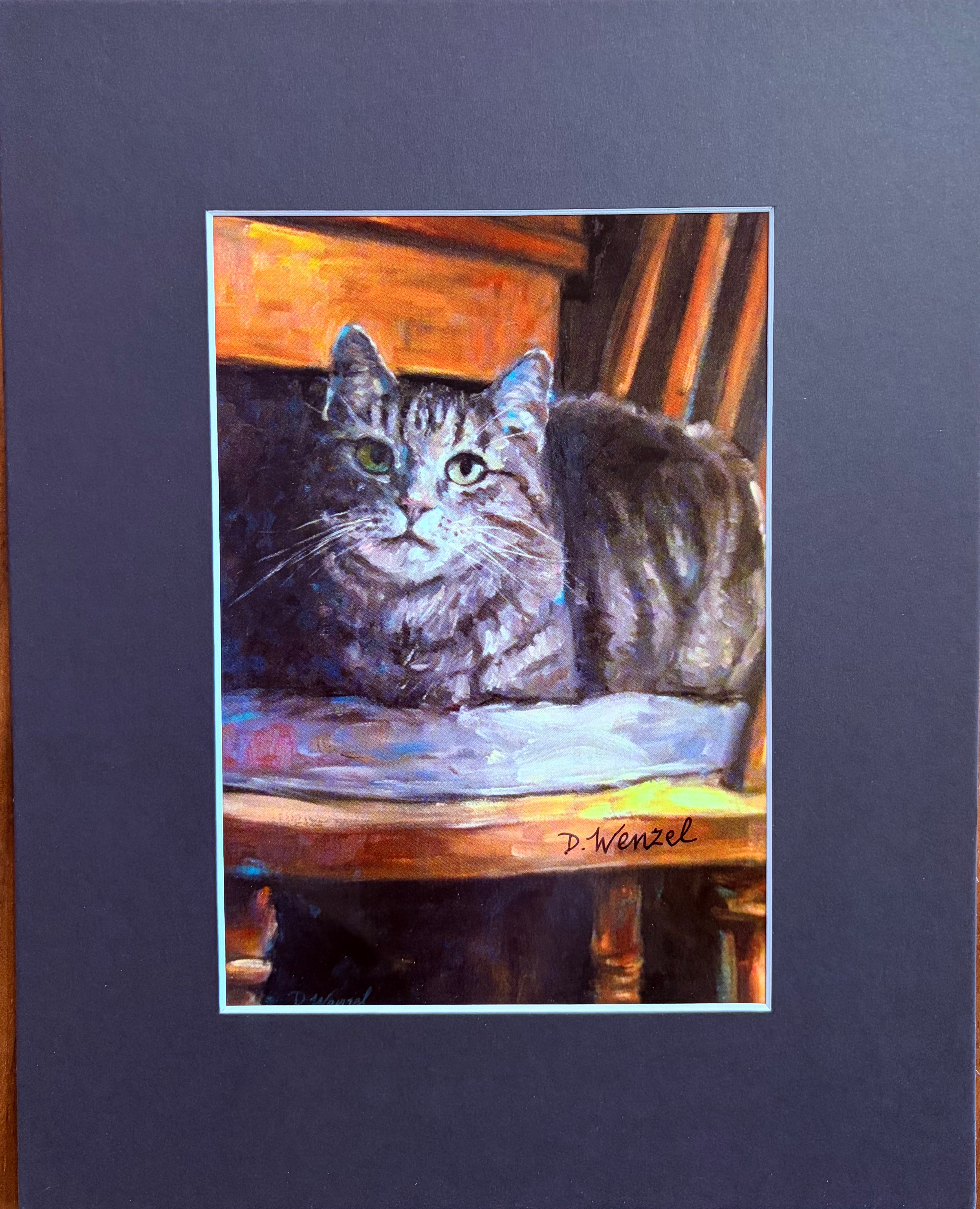 Resting Gray Cat Print