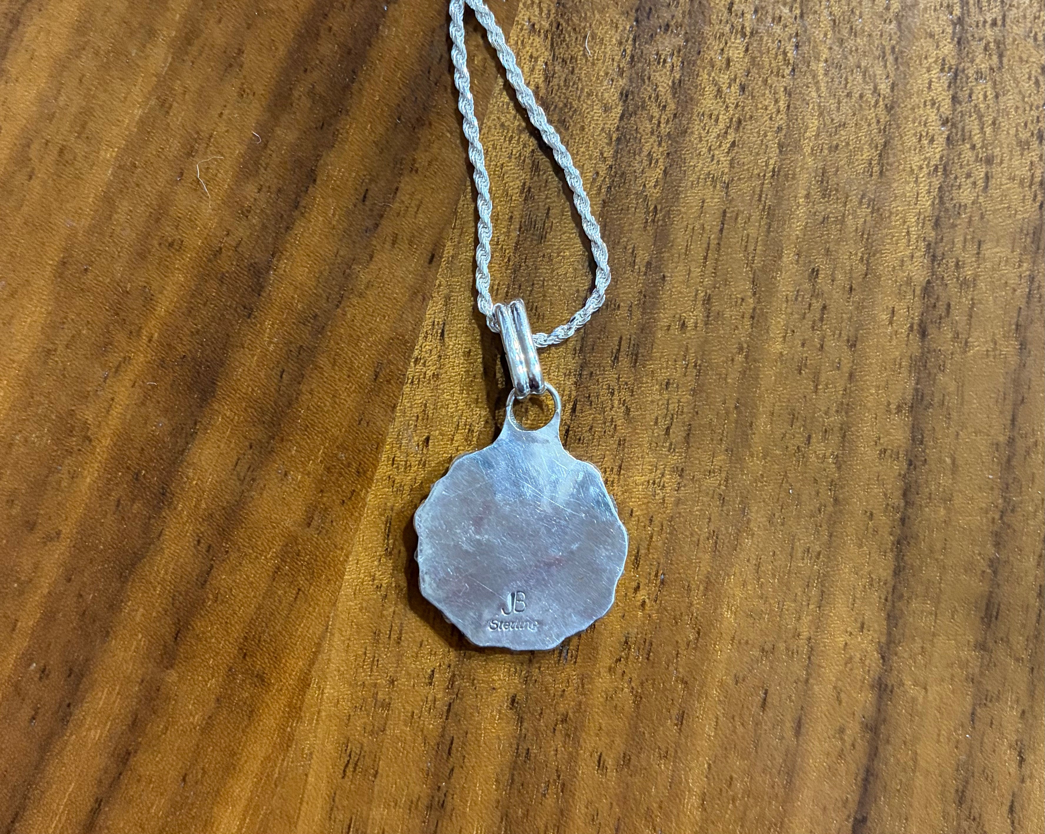 Sterling Silver Dahlia Rose Matrix Pendant Necklace