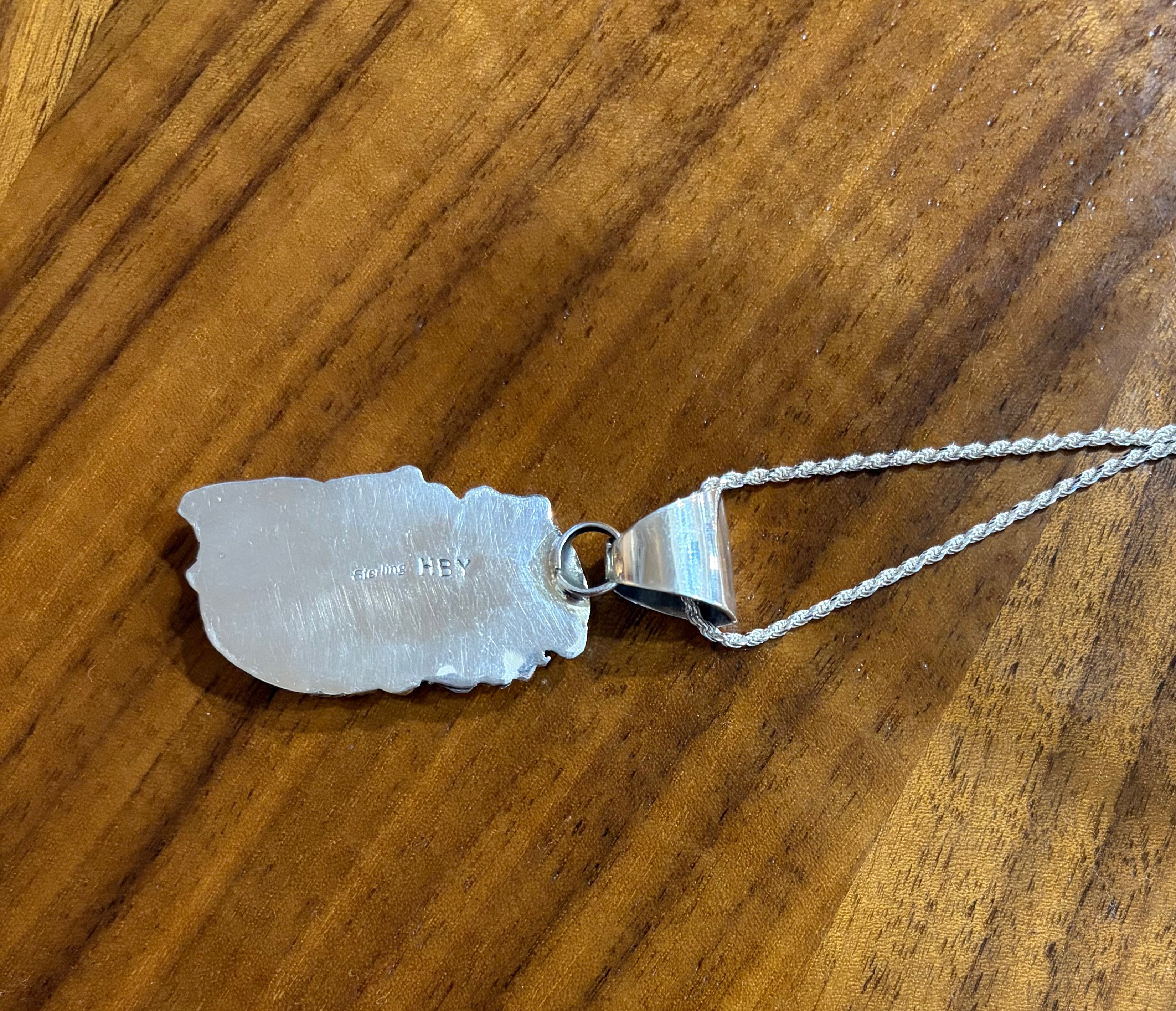 Sterling Silver Coral and Turquoise Pendant Necklace