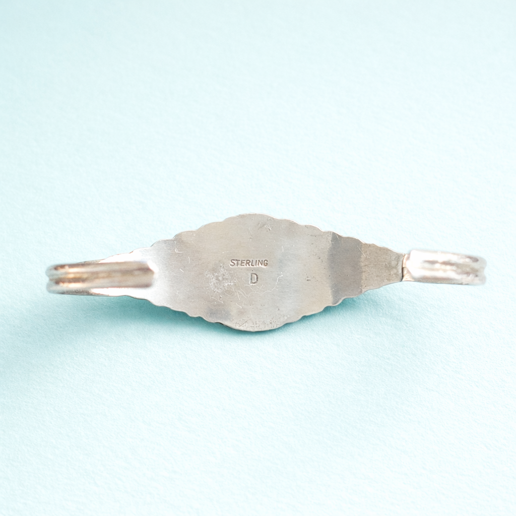 Sterling Silver, Coral and Turquoise Open Cuff