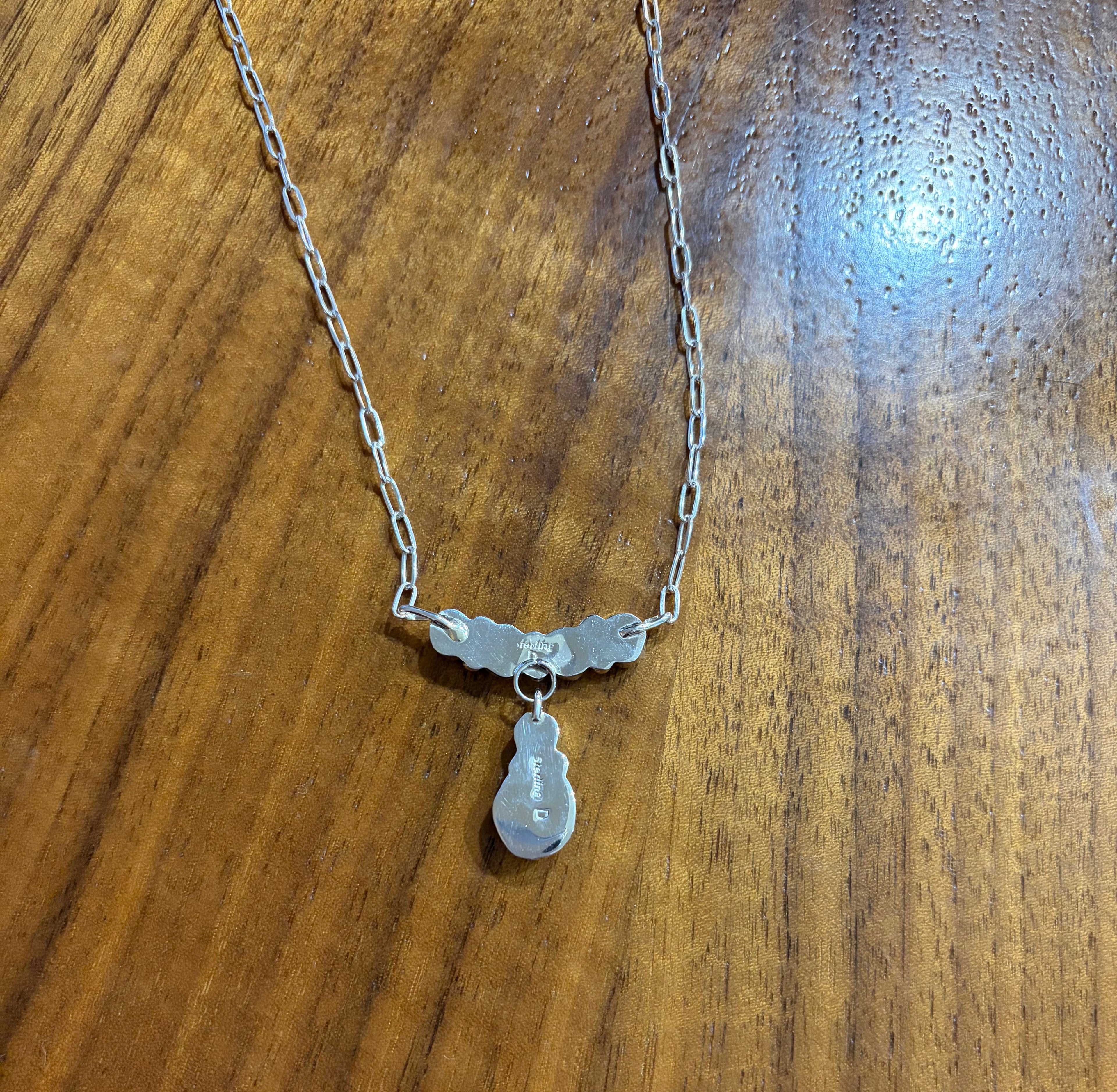 Sterling Silver Necklace with Sleeping Beauty Turquoise Pendant