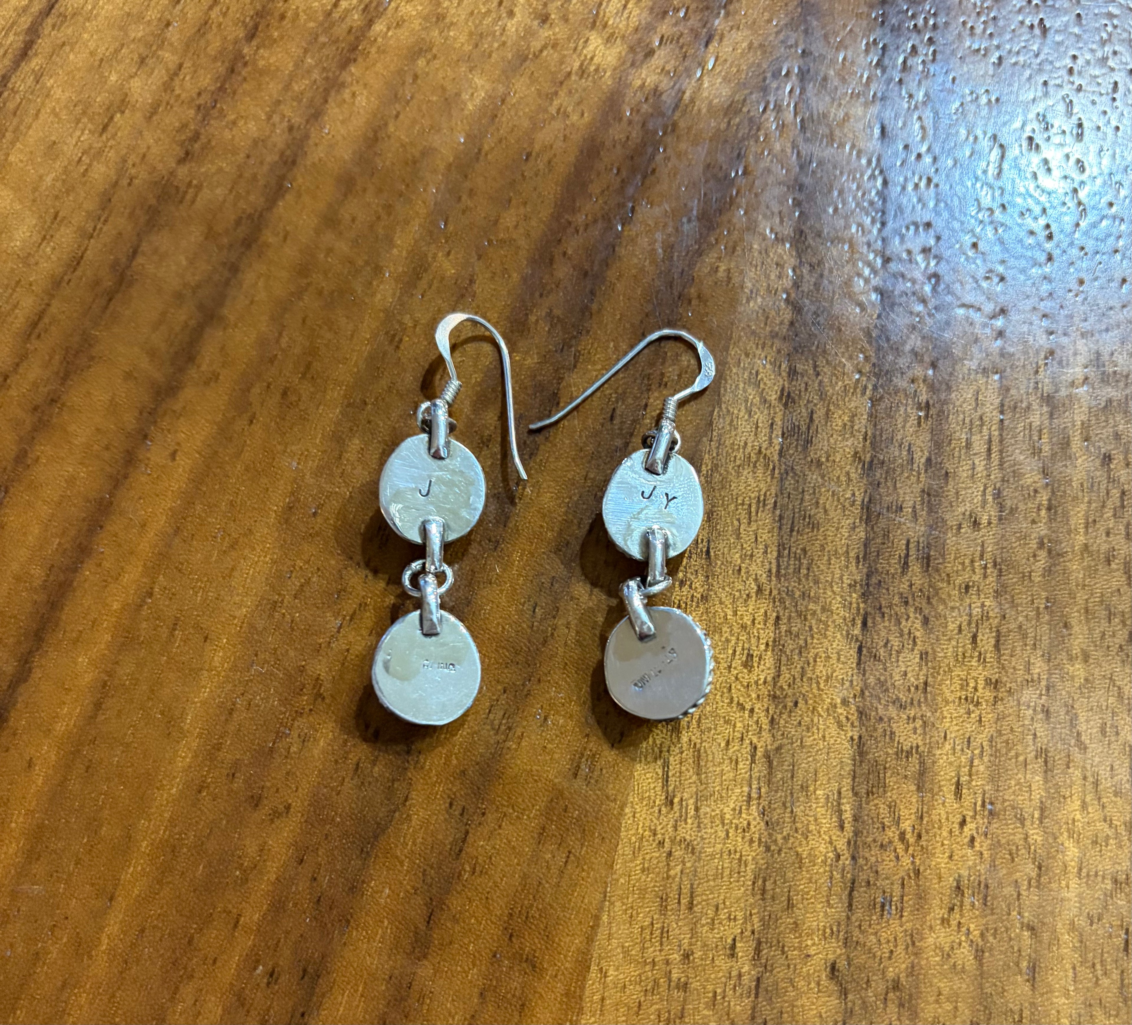 Sterling Silver Kingman Turquoise Dangle Earrings