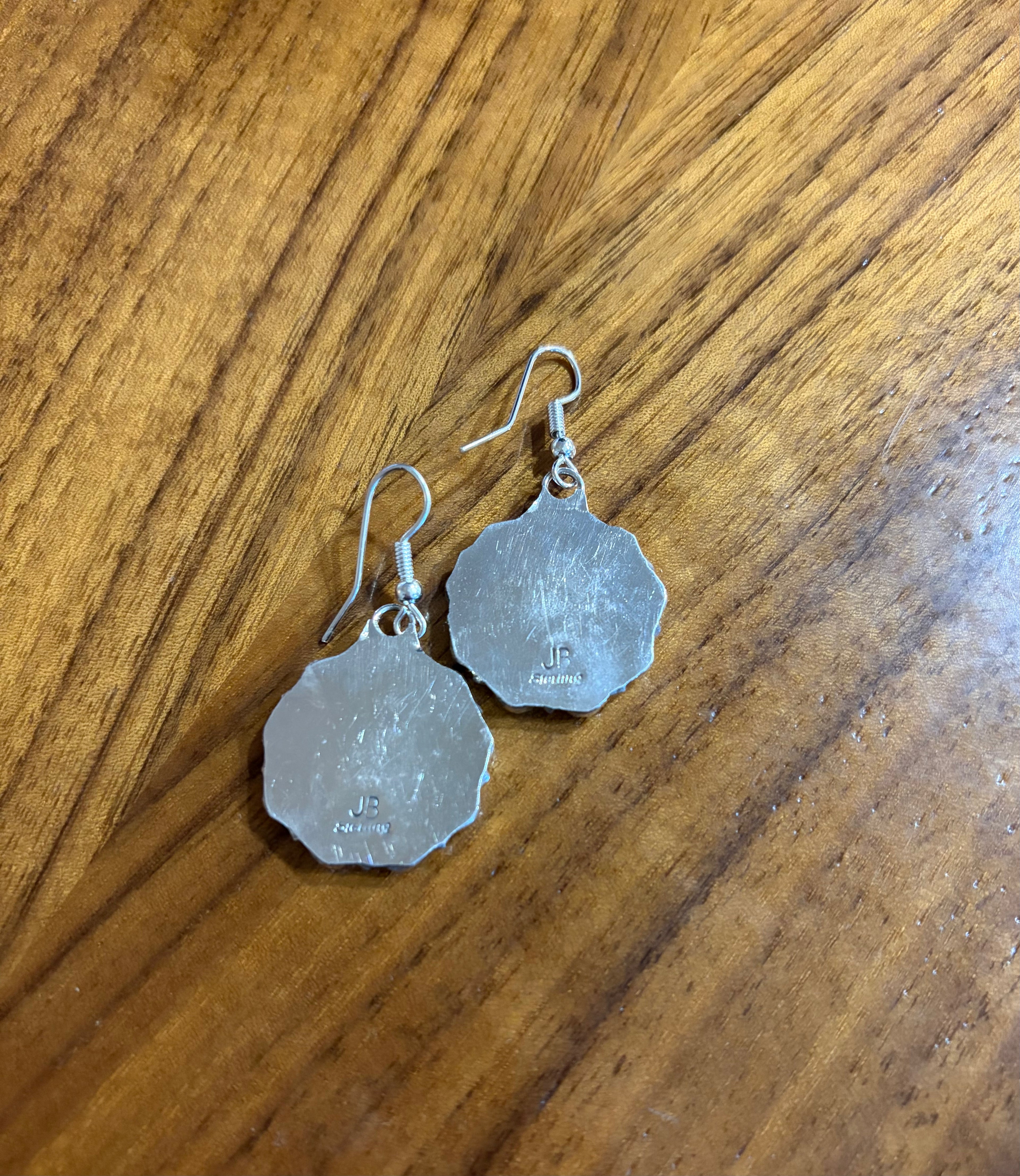 Sterling Silver Kingman Turquoise Cluster Dangle Earrings