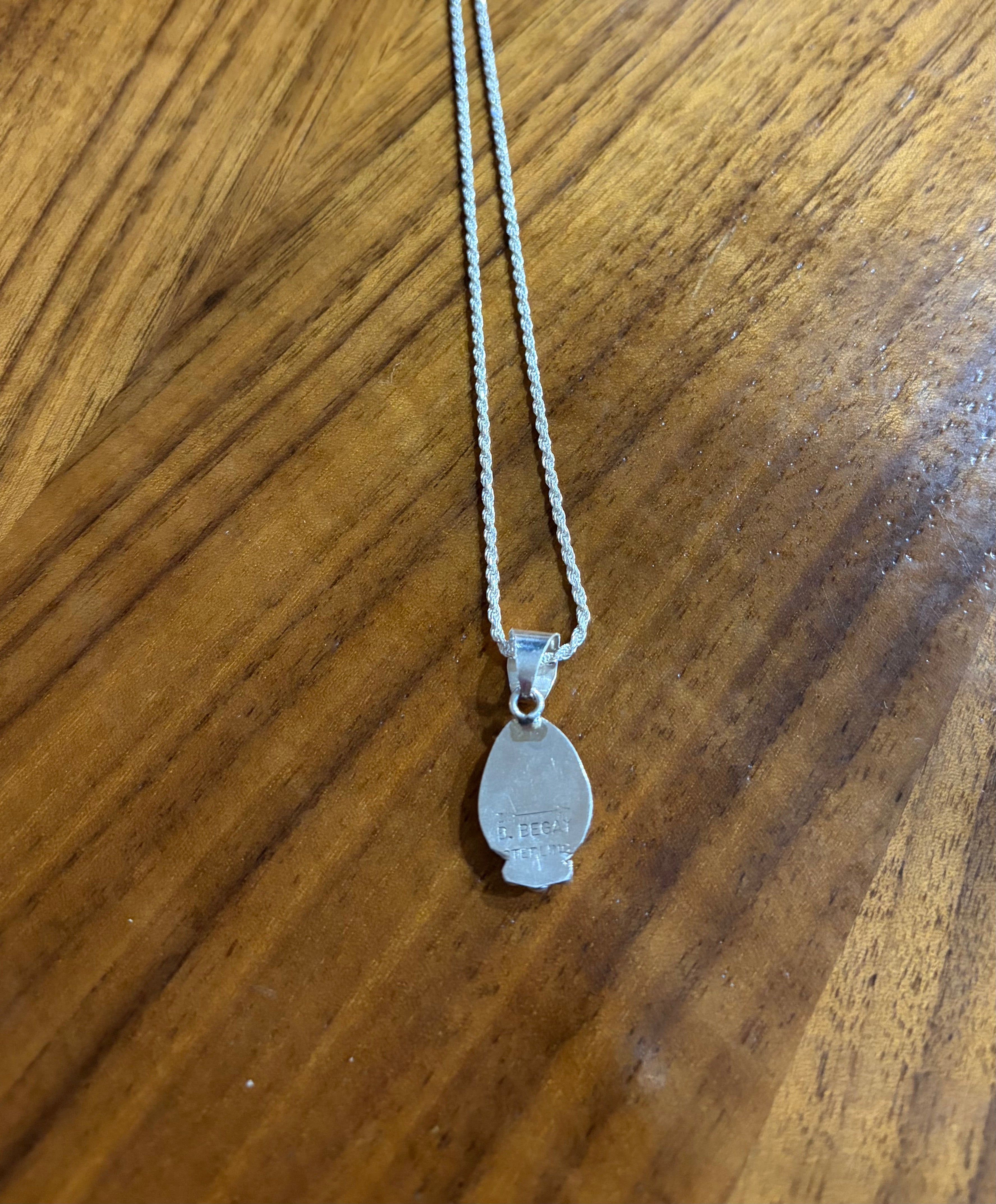 Sterling Silver & Orange Spiny Oyster Pendant Necklace