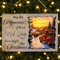 Lighted Wooden Christmas Memory Ornament — Approx. 4” x 6”
