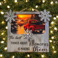 Lighted Wooden Christmas Memories Ornament — Approx. 5” x 6”