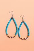 Turquoise & Orange Spiny Oyster Teardrop Earrings