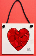 Alcohol Ink Heart Hanging Tile