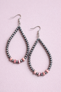 Sterling Silver & Pink Shell Teardrop Earrings