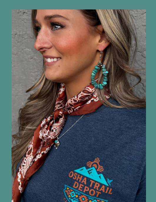 Sterling Silver and Turquoise Loop Earrings